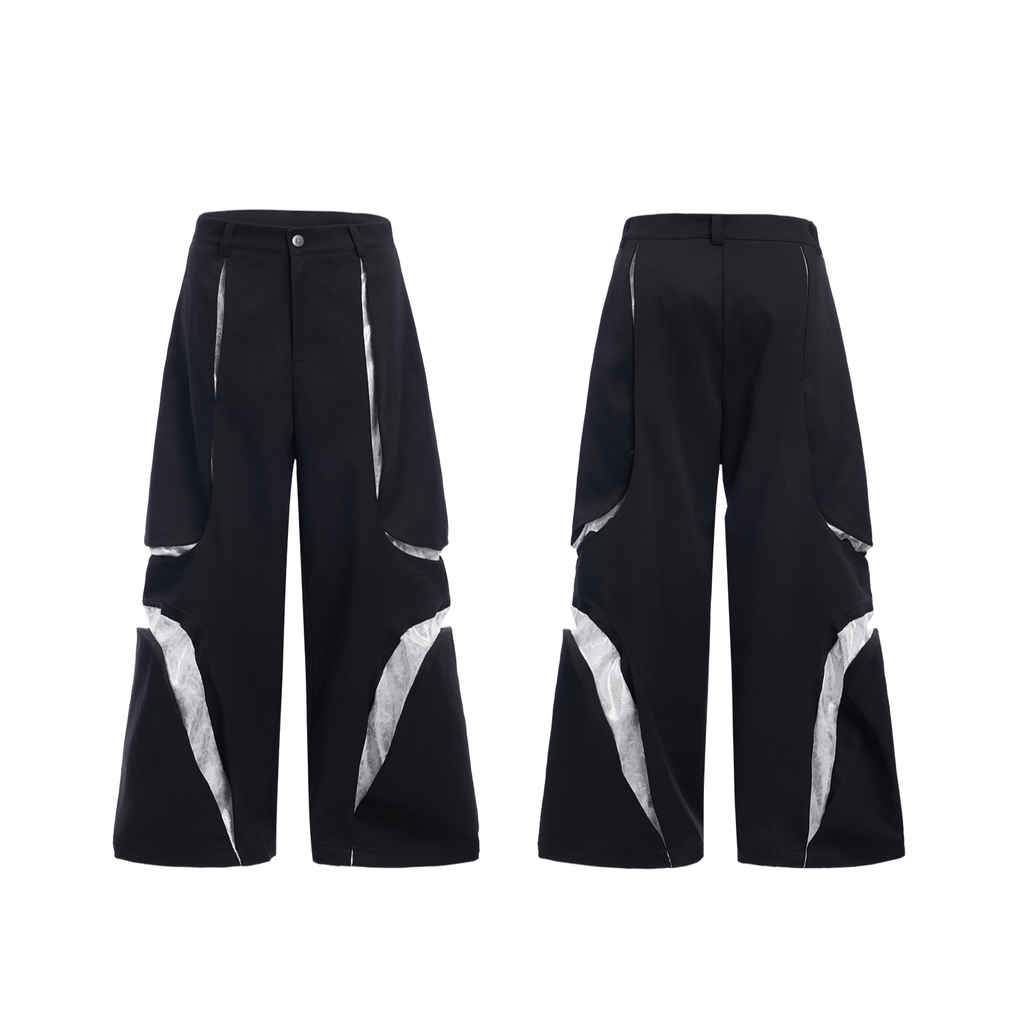 High - Waisted Contrast Panel Wide - Leg Utility Pants - COPPING THREADS - ArguE CulturE