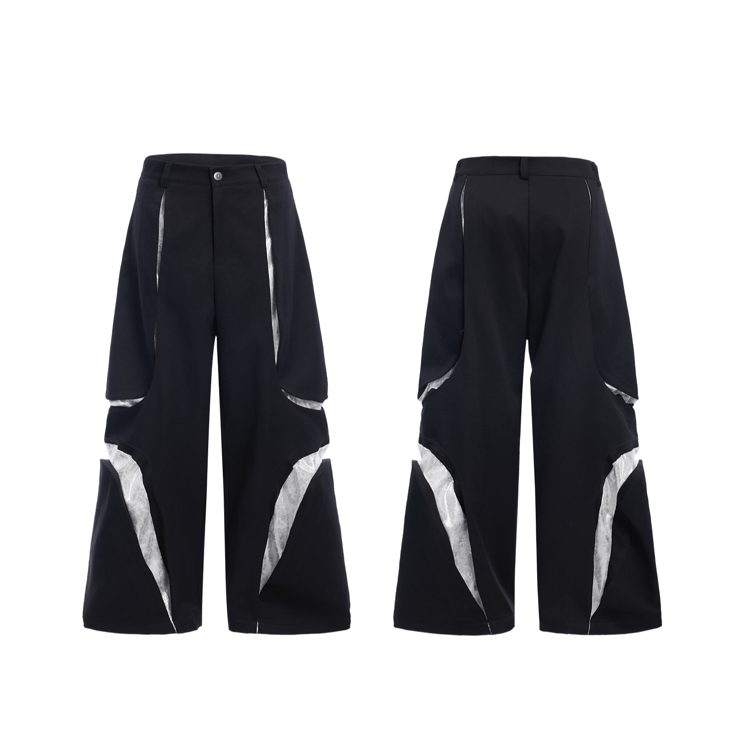 High - Waisted Contrast Panel Wide - Leg Utility Pants - COPPING THREADS - ArguE CulturE
