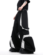 High - Waisted Contrast Panel Wide - Leg Utility Pants - COPPING THREADS - ArguE CulturE