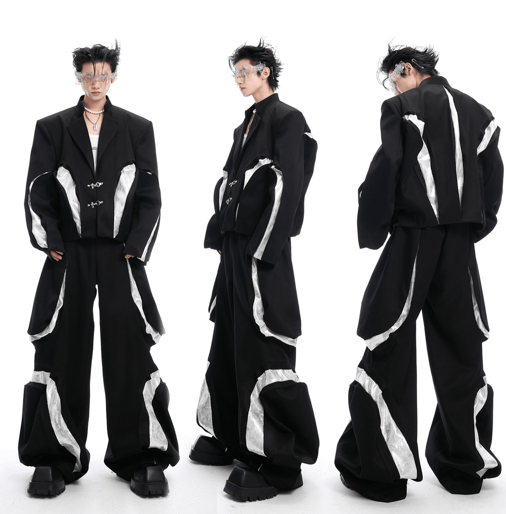 High - Waisted Contrast Panel Wide - Leg Utility Pants - COPPING THREADS - ArguE CulturE