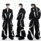 High - Waisted Contrast Panel Wide - Leg Utility Pants - COPPING THREADS - ArguE CulturE