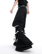 High - Waisted Contrast Panel Wide - Leg Utility Pants - COPPING THREADS - ArguE CulturE