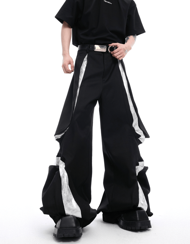 High - Waisted Contrast Panel Wide - Leg Utility Pants - COPPING THREADS - ArguE CulturE Hover Image