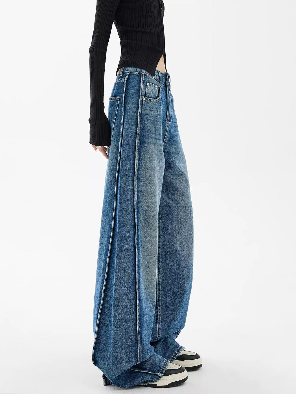 High - Waisted Loose Fit Wide - Leg Denim - COPPING THREADS - CHICISLAND