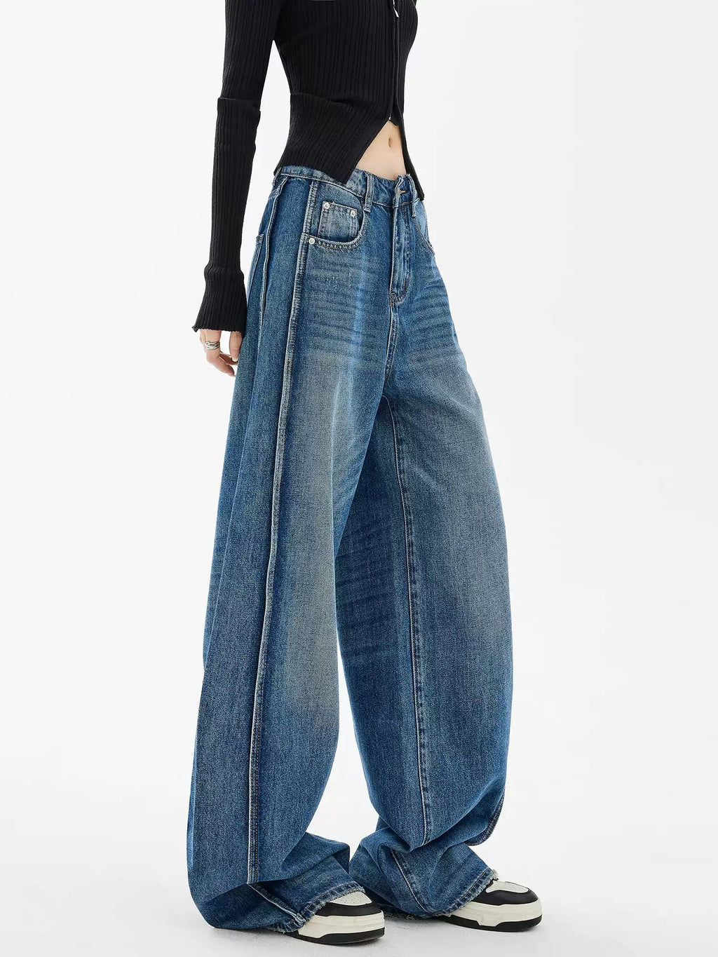 High - Waisted Loose Fit Wide - Leg Denim - COPPING THREADS - CHICISLAND