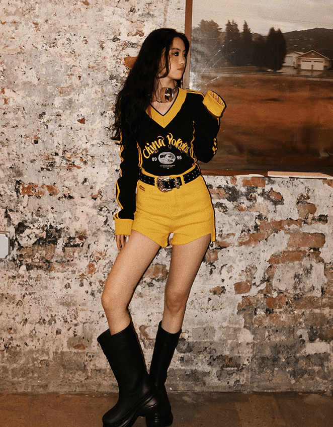 High - Waisted Slim Fit Shorts - COPPING THREADS - Yokuku