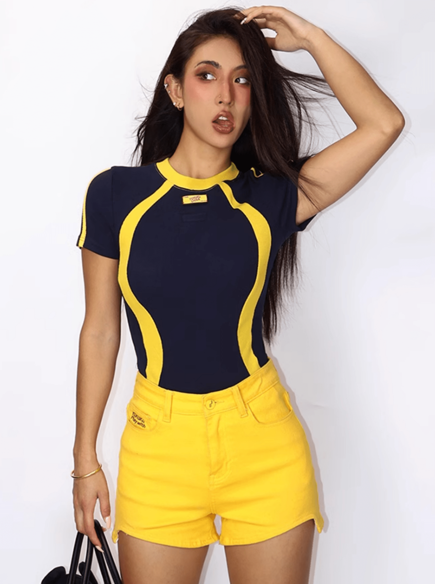 High - Waisted Slim Fit Shorts - COPPING THREADS - Yokuku