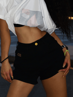 High - Waisted Slim Fit Shorts - COPPING THREADS - Yokuku