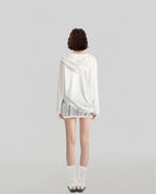 Hooded Lace Trim Long Sleeve Pullover Top - COPPING THREADS - CT Select