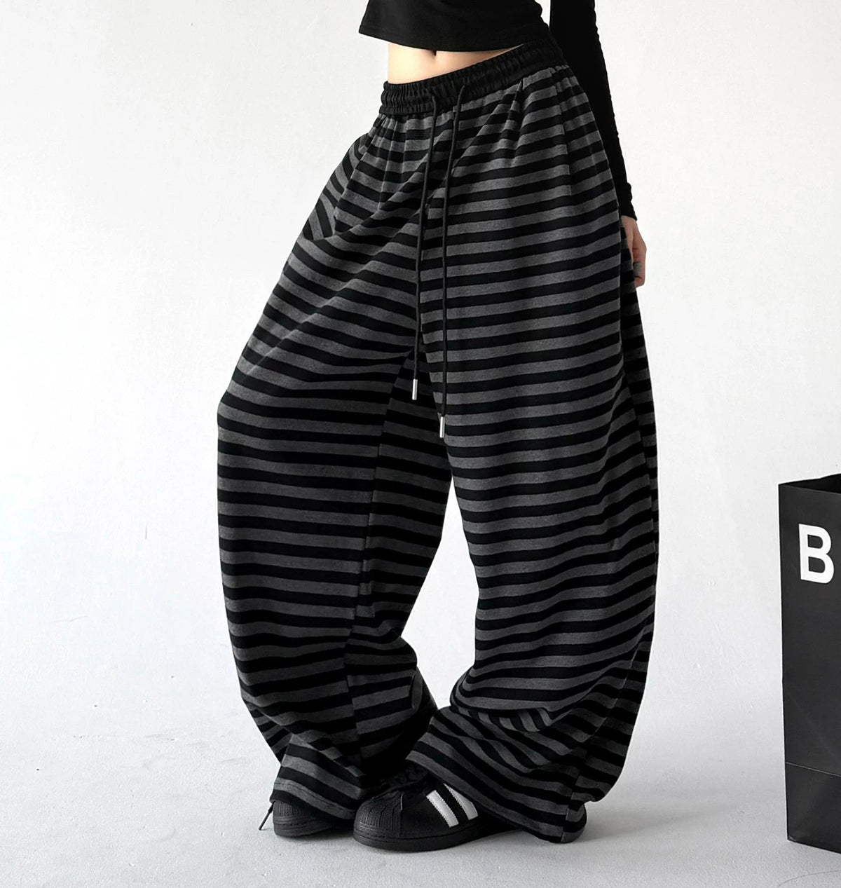 Horizontal-Stripe Wide-Leg Sweatpants - COPPING THREADS - CT ORIGINALS
