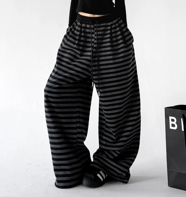 Horizontal-Stripe Wide-Leg Sweatpants - COPPING THREADS - CT ORIGINALS