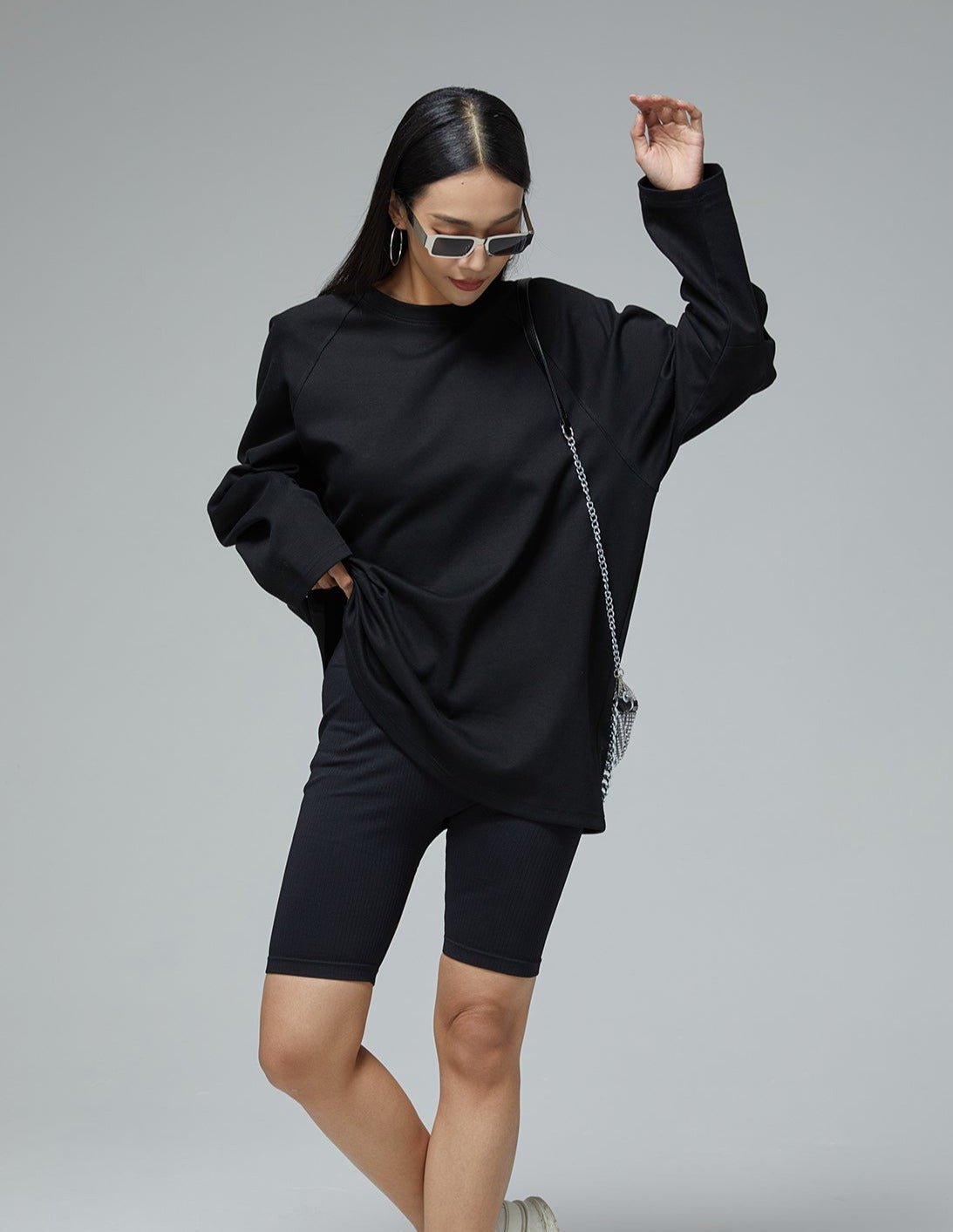 Horned Sleeve Design Long Sleeve Sweatshirt - COPPING THREADS - CT Select