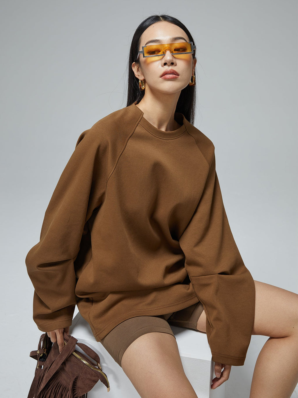 Horned Sleeve Design Long Sleeve Sweatshirt - COPPING THREADS - CT Select