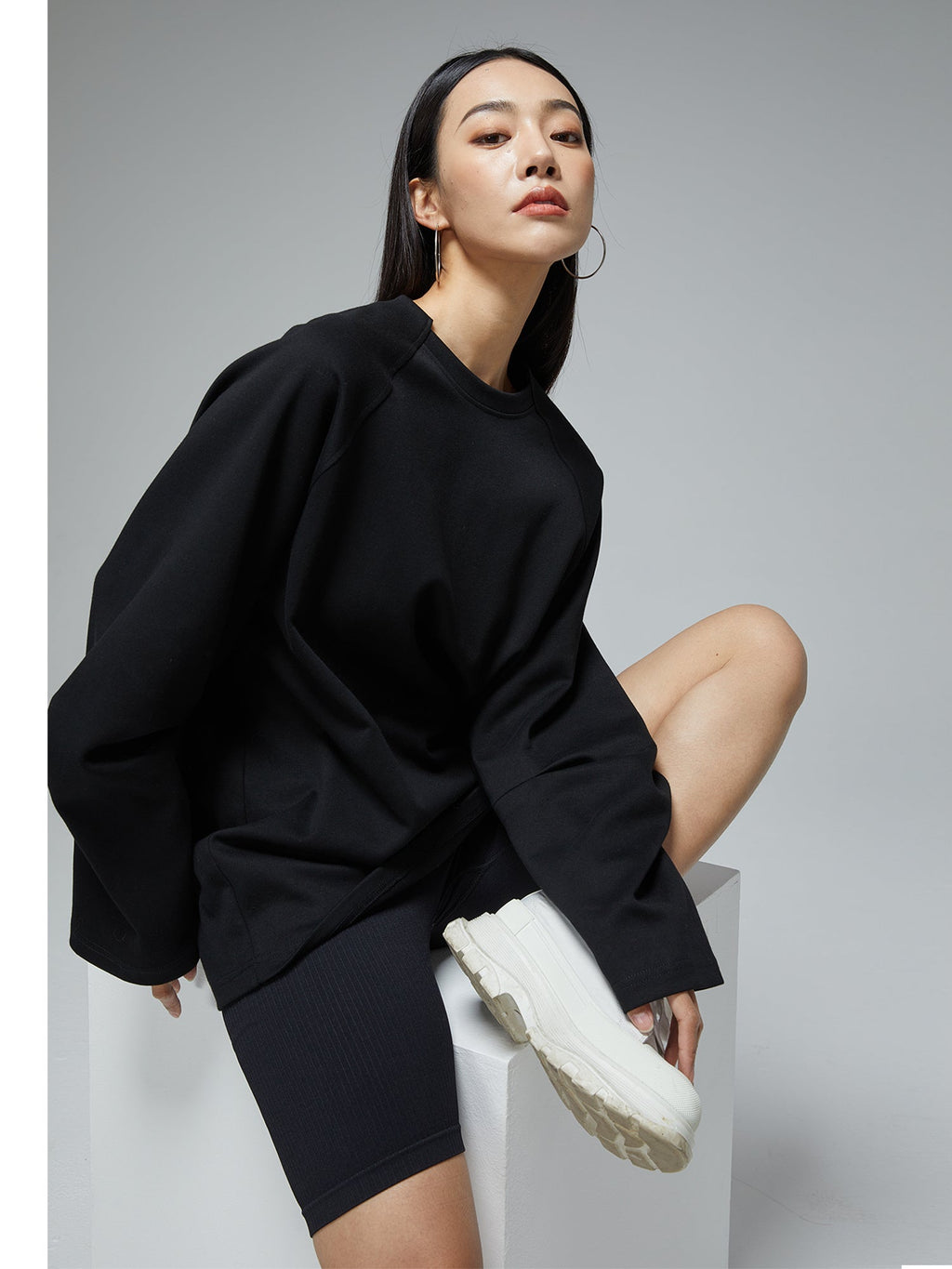 Horned Sleeve Design Long Sleeve Sweatshirt - COPPING THREADS - CT Select