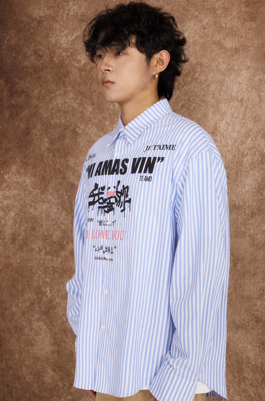 'I Love You' Language Print Long Sleeve Shirt - COPPING THREADS - ARTMONSTER