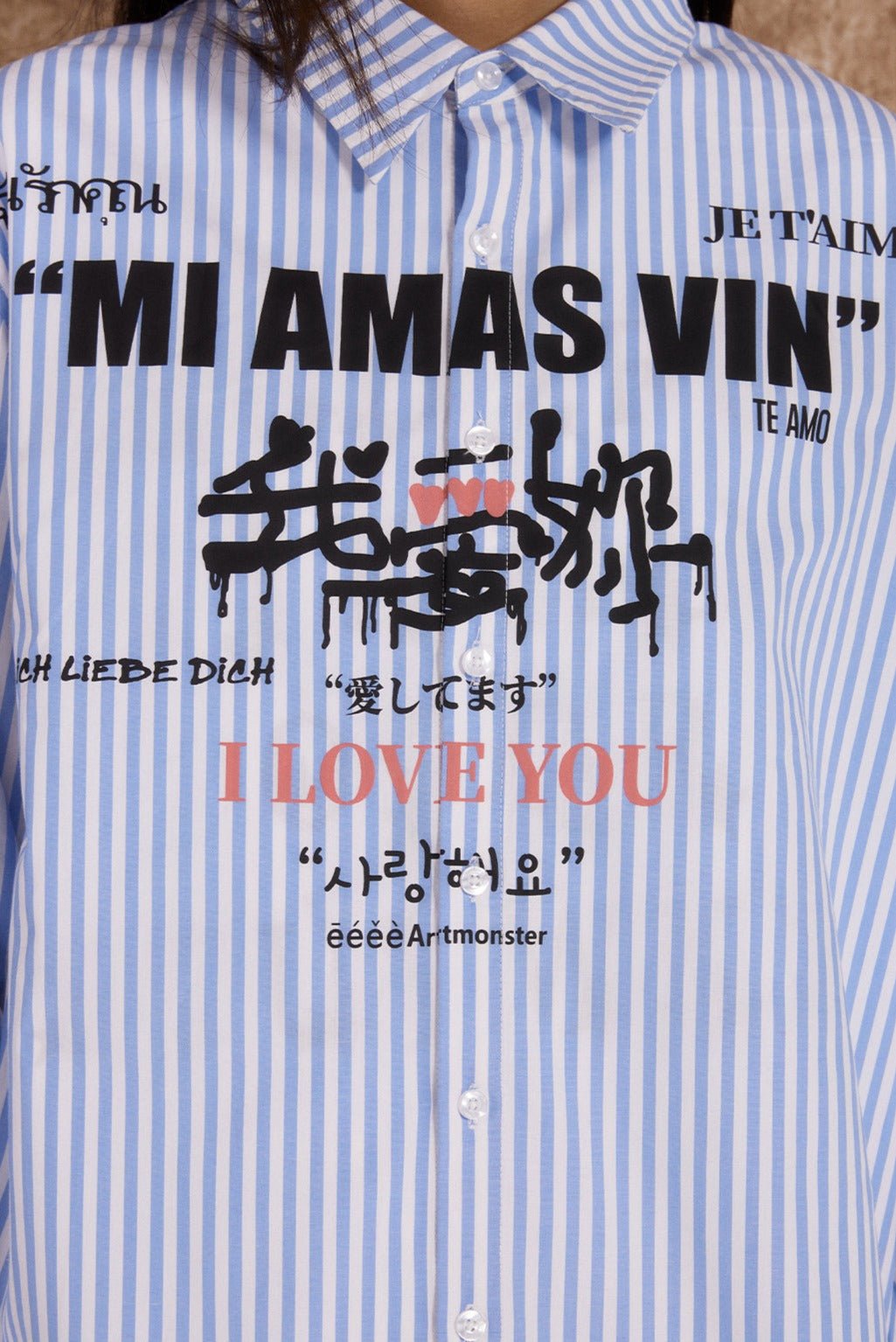'I Love You' Language Print Long Sleeve Shirt - COPPING THREADS - ARTMONSTER