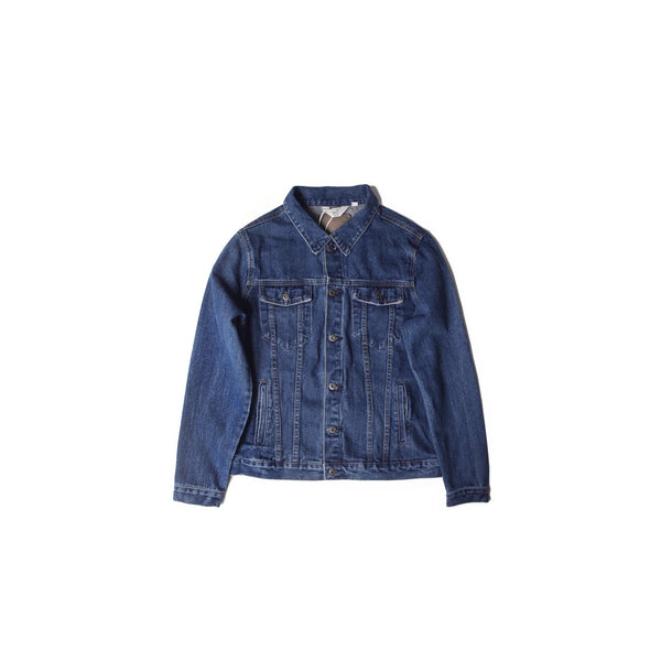IDLT denim jacket, dark blue front.
