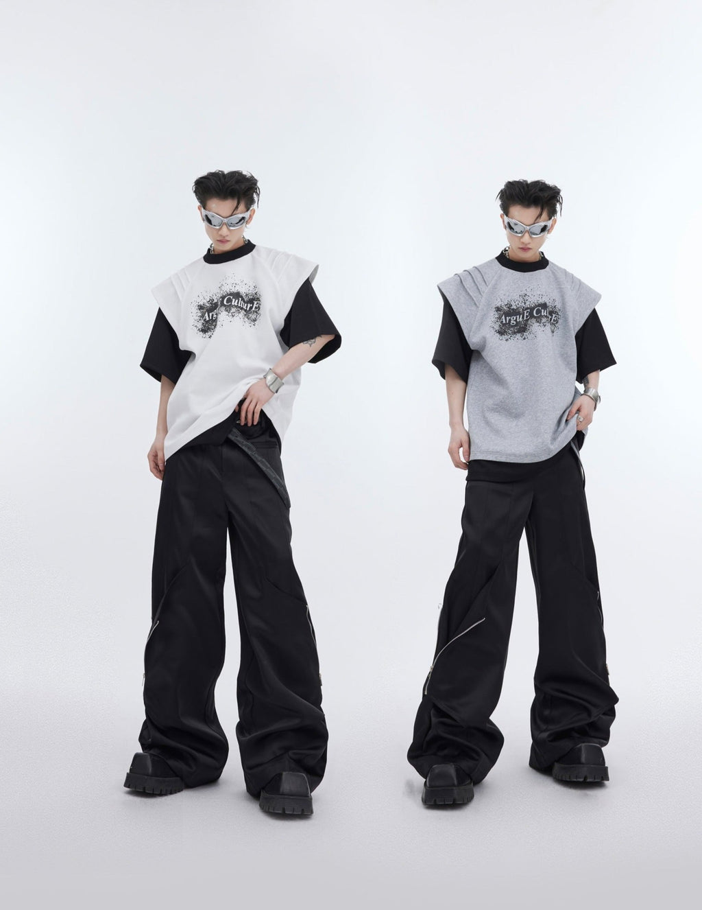 Ink - Splatter Print Deconstructed Mock Two - Piece Tee - COPPING THREADS - ArguE CulturE