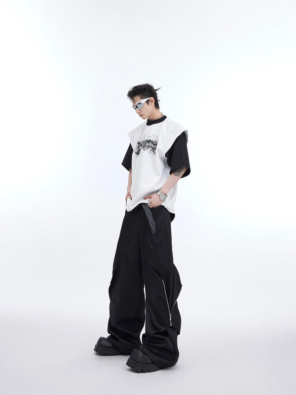 Ink - Splatter Print Deconstructed Mock Two - Piece Tee - COPPING THREADS - ArguE CulturE