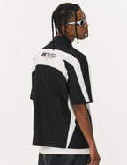 Irregular Patchwork Color Block Racing Short Sleeve Shirt - COPPING THREADS - Harsh and Cruel