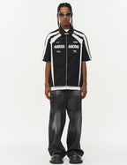 Irregular Patchwork Color Block Racing Short Sleeve Shirt - COPPING THREADS - Harsh and Cruel
