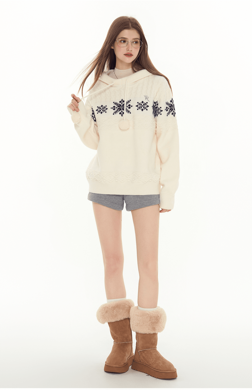 Ivory Fair Isle Hooded Pom - Pom Sweater - COPPING THREADS - CHICISLAND