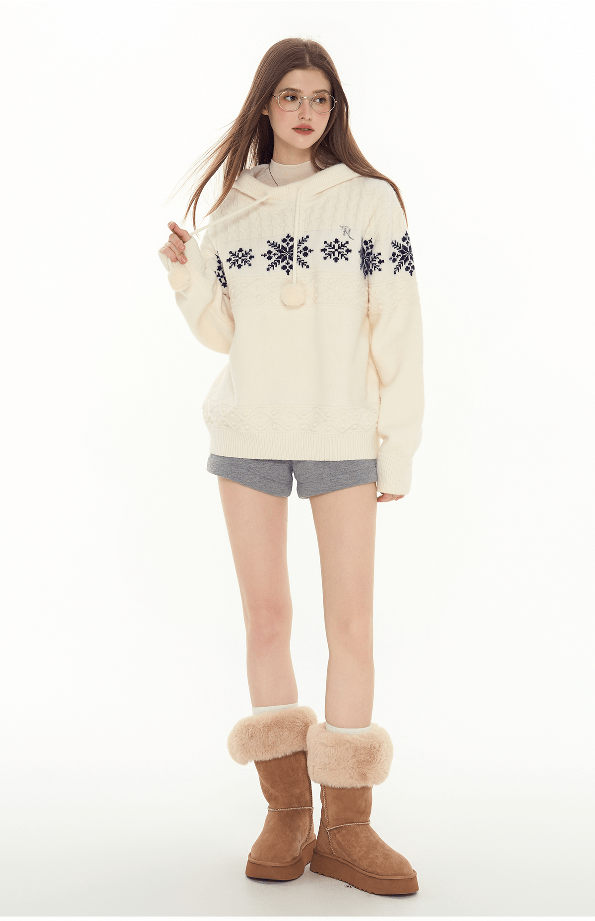 Ivory Fair Isle Hooded Pom - Pom Sweater - COPPING THREADS - CHICISLAND