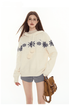 Ivory Fair Isle Hooded Pom - Pom Sweater - COPPING THREADS - CHICISLAND