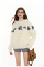 Ivory Fair Isle Hooded Pom - Pom Sweater - COPPING THREADS - CHICISLAND