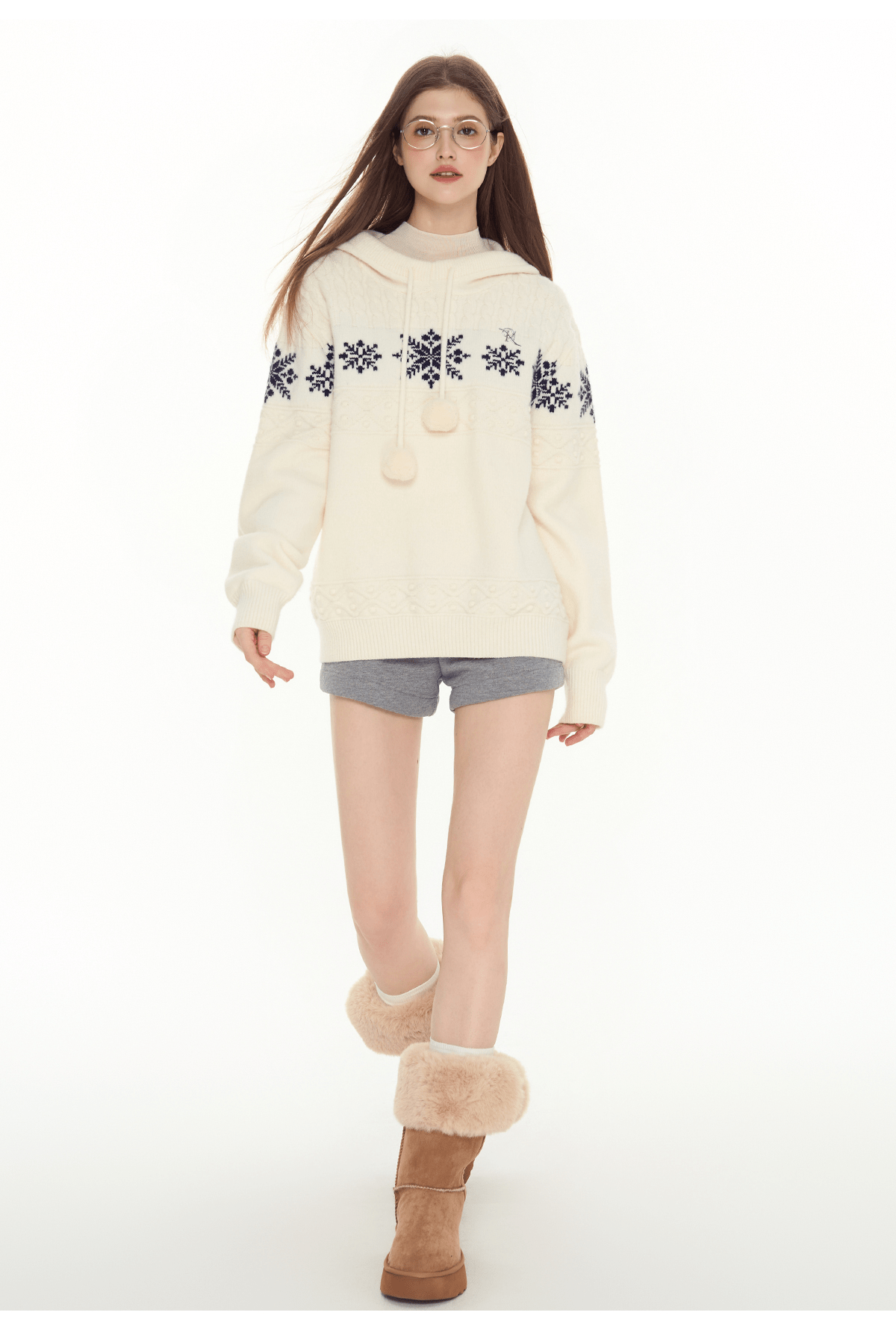 Ivory Fair Isle Hooded Pom - Pom Sweater - COPPING THREADS - CHICISLAND