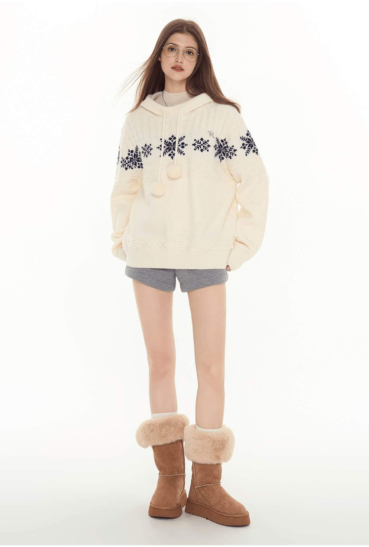 Ivory Fair Isle Hooded Pom - Pom Sweater - COPPING THREADS - CHICISLAND