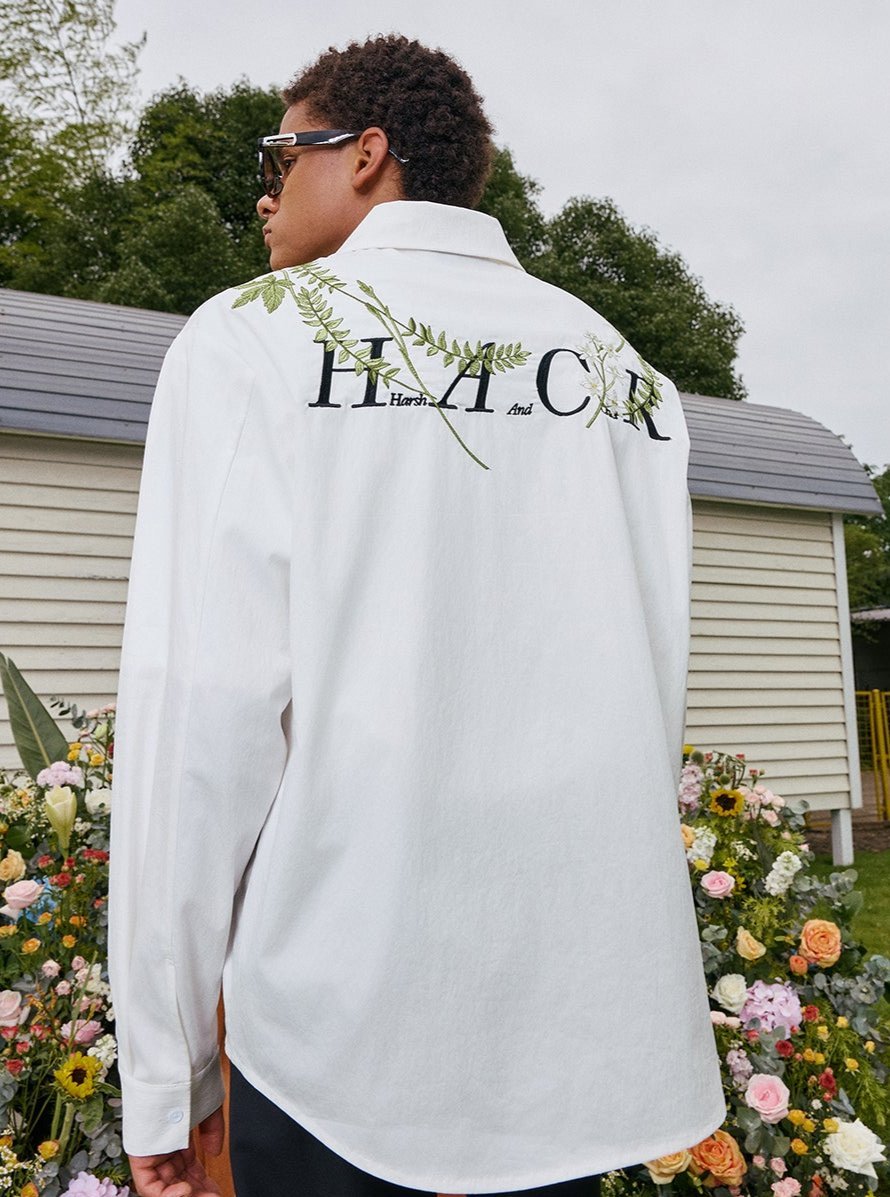 Ivy Floral Embroidery Long Sleeve Shirt - COPPING THREADS - Harsh and Cruel