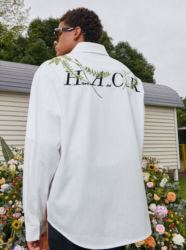 Ivy Floral Embroidery Long Sleeve Shirt - COPPING THREADS - Harsh and Cruel