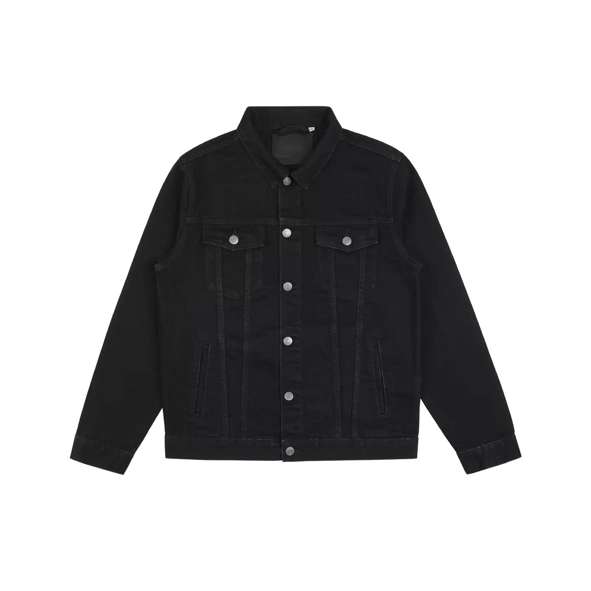 IDLT denim jacket, black front.