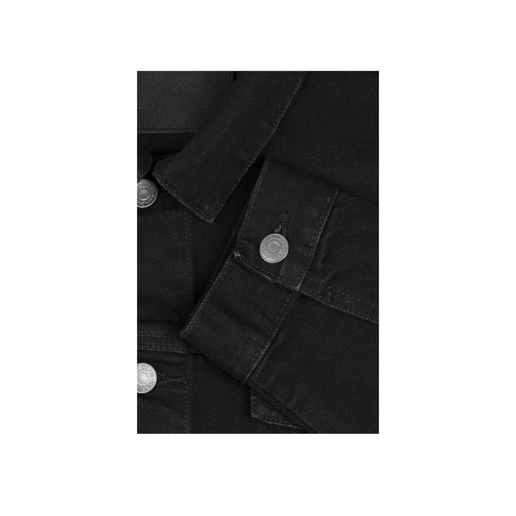 IDLT denim jacket, black buttons and placket.