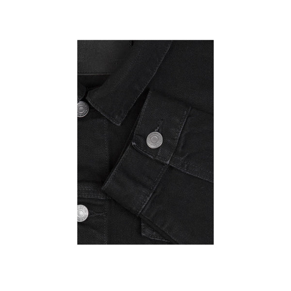 IDLT denim jacket, black buttons and placket.