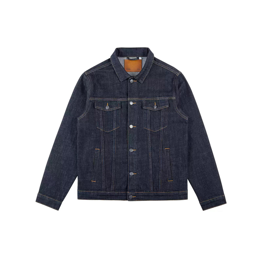 IDLT denim jacket, dark blue front.