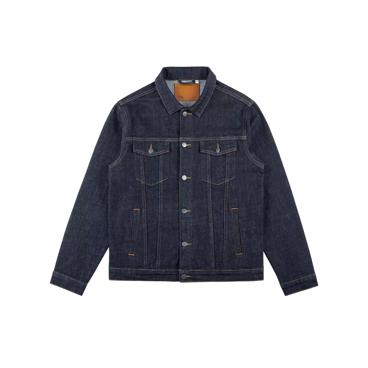 IDLT denim jacket, dark blue front.