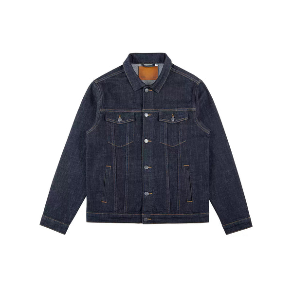 IDLT denim jacket, dark blue front.