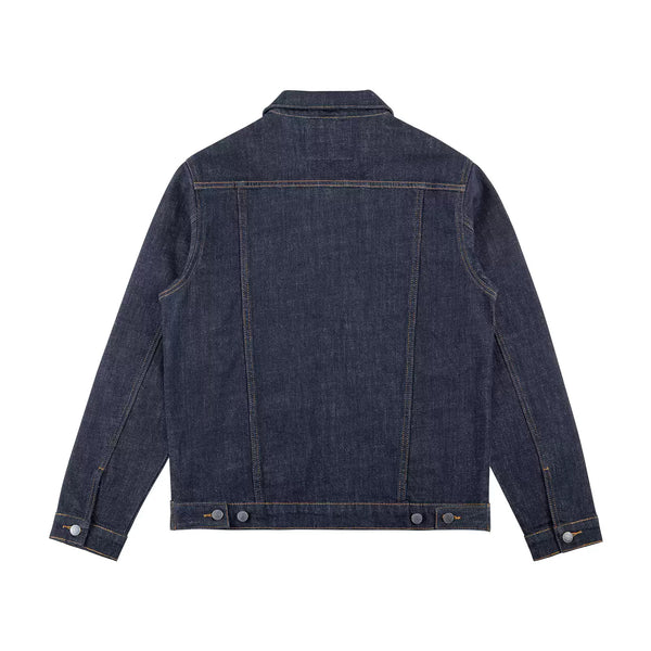 IDLT denim jacket, dark blue back.