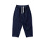 IDLT drawstring jeans, dark blue front.