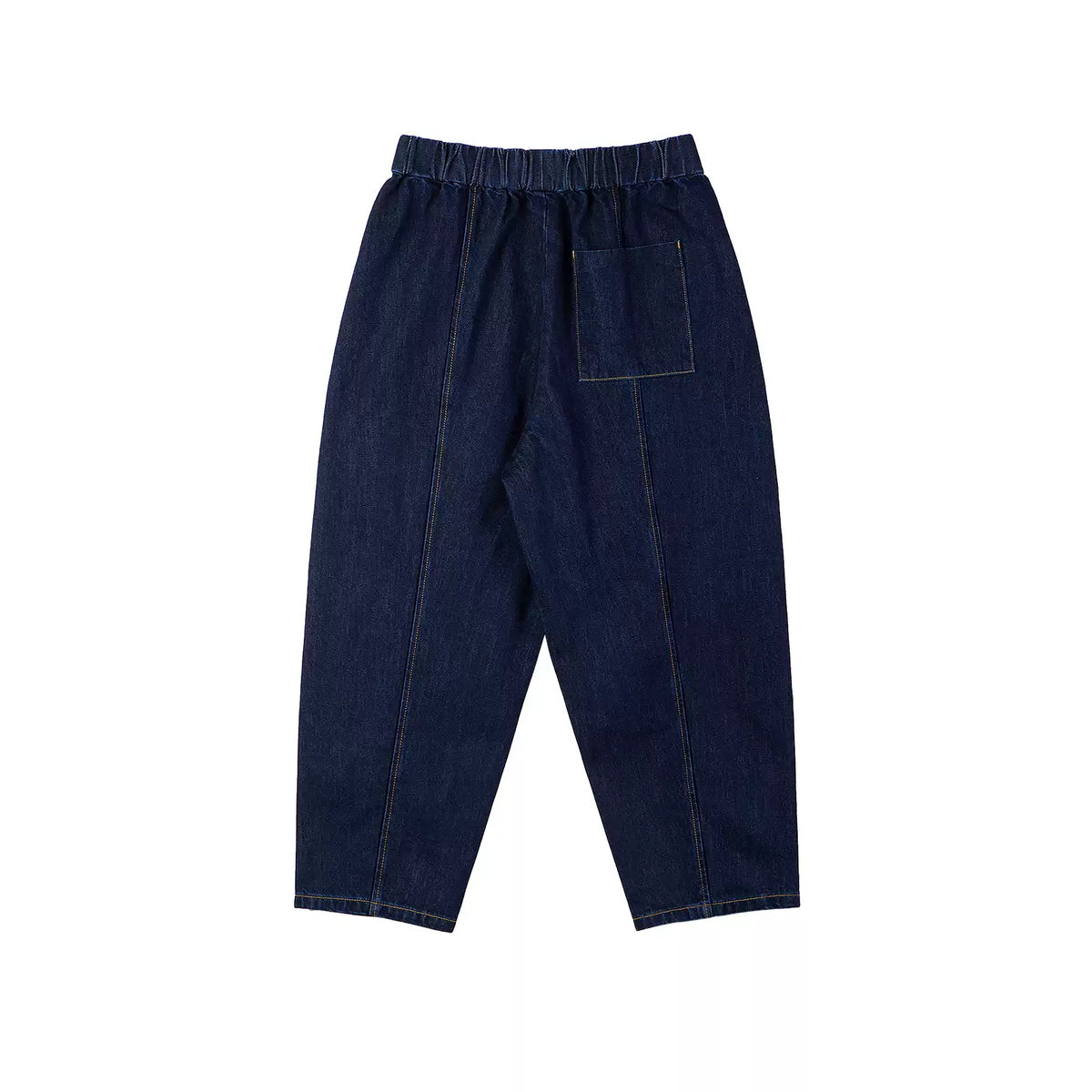 IDLT drawstring jeans, dark blue back.