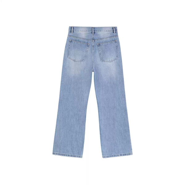 IDLT jeans, light blue back.