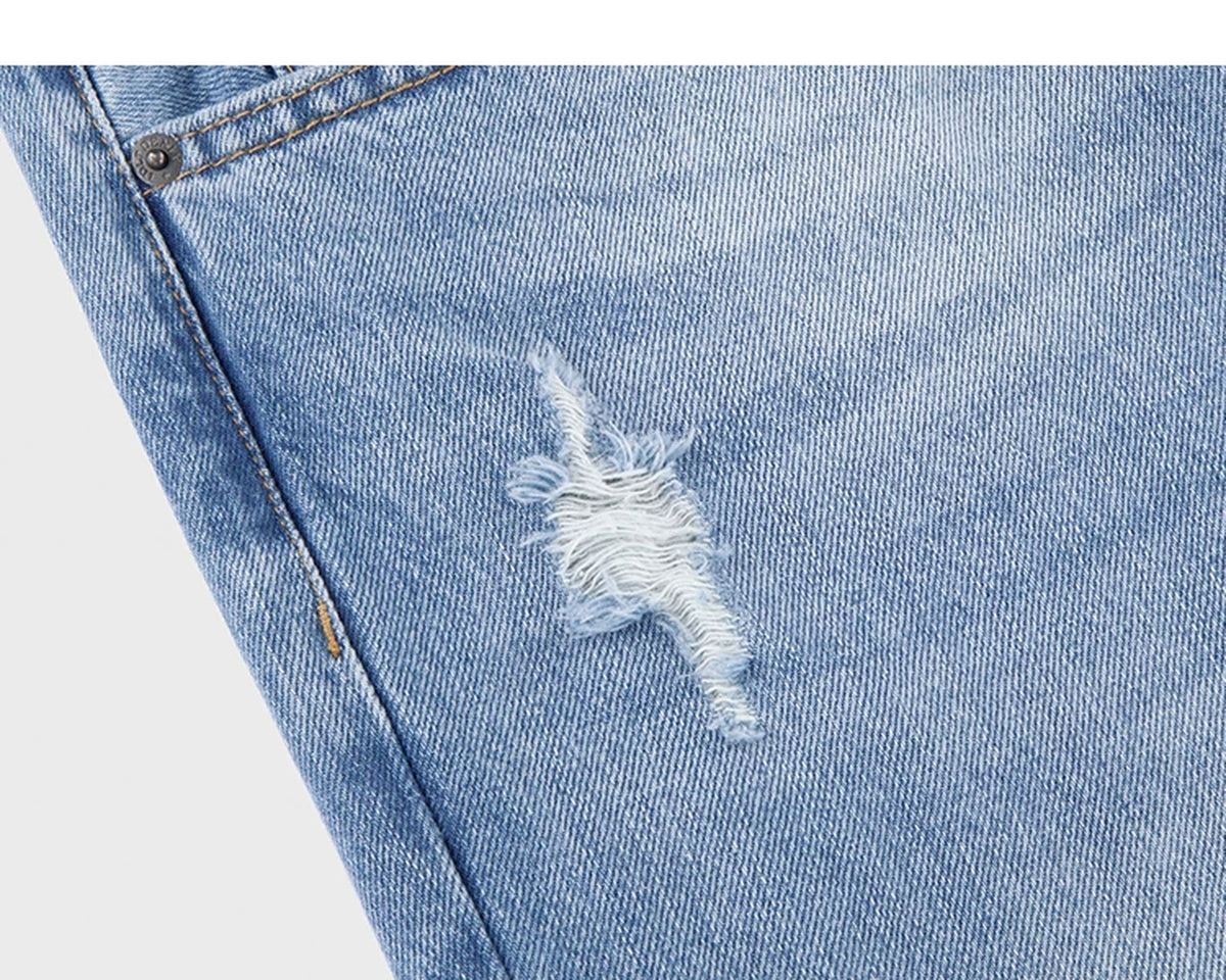 IDLT jeans, light blue distressed fabric.