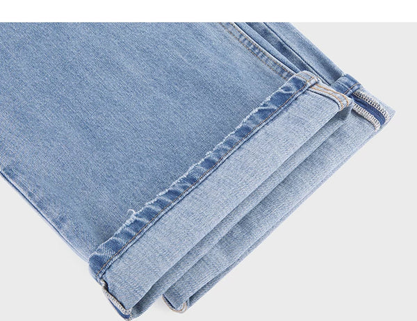 IDLT jeans, light blue rolled hems.