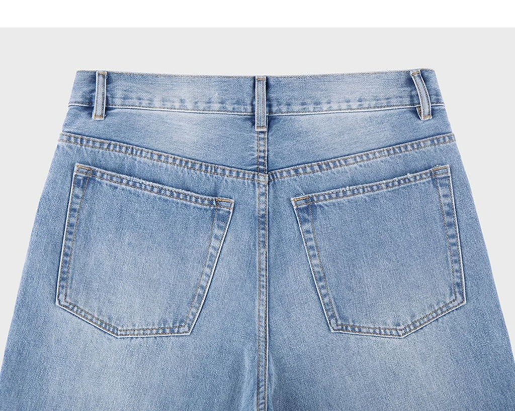 IDLT jeans, light blue back waistband and pockets.