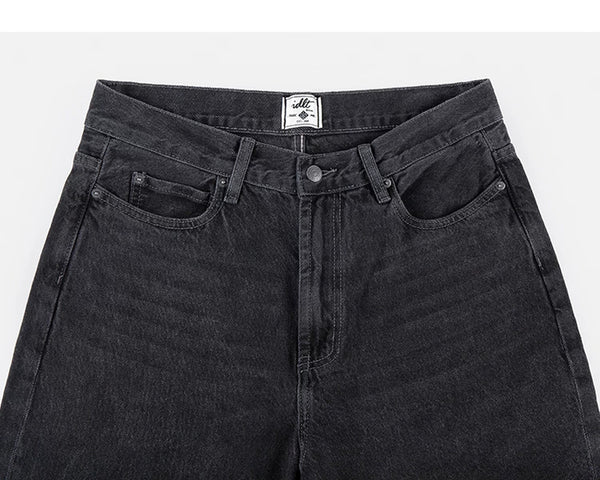 IDLT jeans, washed black waistband and pockets.