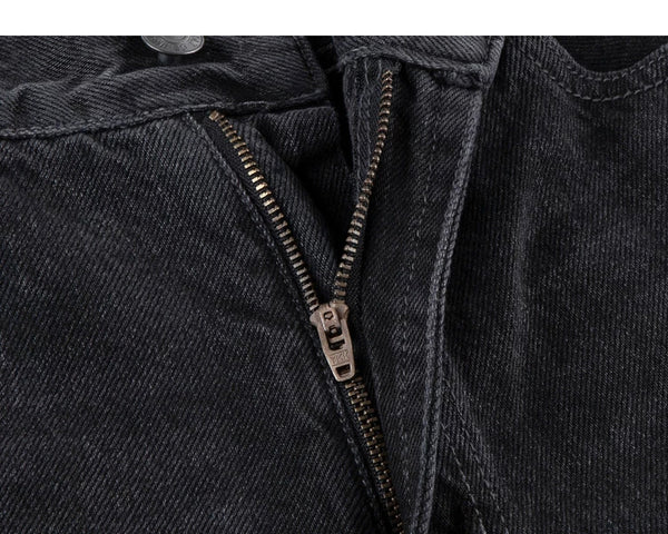 IDLT jeans, washed black zip fly.