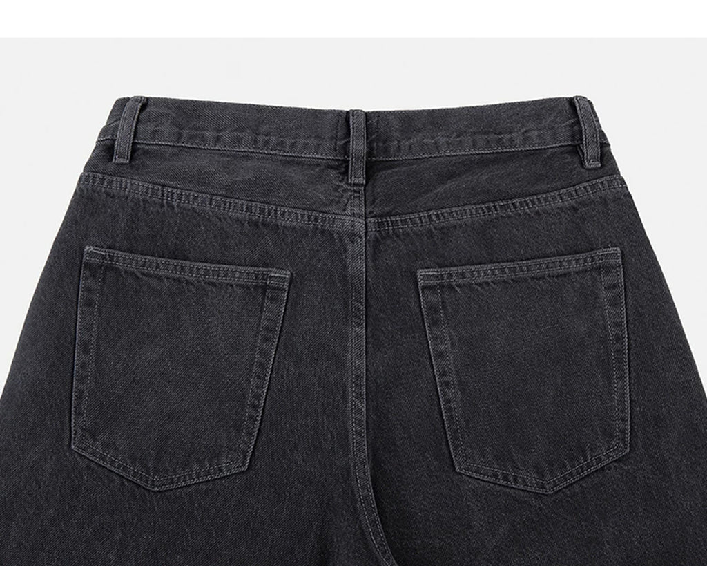 IDLT jeans, washed black back waistband and pockets.