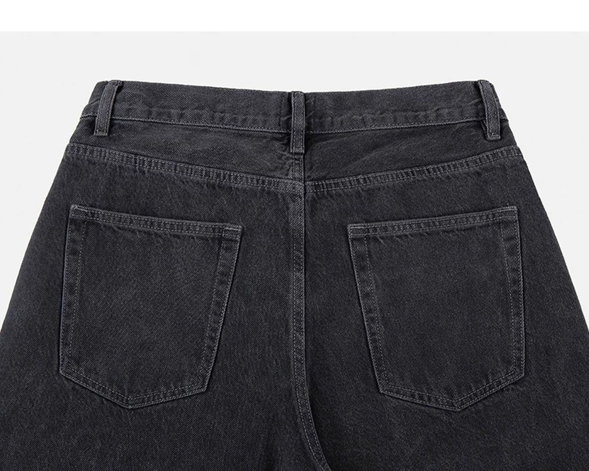 IDLT jeans, washed black back waistband and pockets.